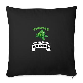 Créature marine Océan Animal Cadeau Tortue Mignonne - Housse de coussin décorative 45 x 45 cm - noir - Devant