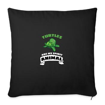 Ocean Animal Lovers Cadeau Drôle de Tortue - Housse de coussin décorative 45 x 45 cm - noir - Devant