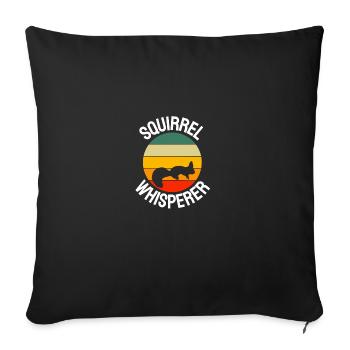 Forest Animal Lovers Rodent Retro Squirrel - Sofa pillowcase 17,3'' x 17,3'' (45 x 45 cm) - black - Front