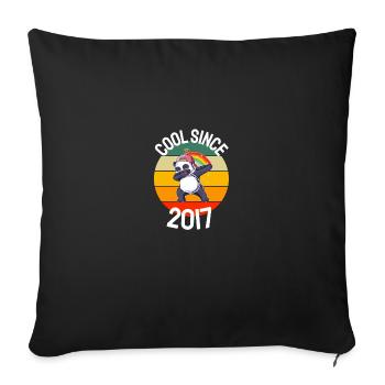 Cool Seit 2017 Retro Dabbing Panda 5. Geburtstag - Sofakissenbezug 45 x 45 cm - Schwarz - Vorne