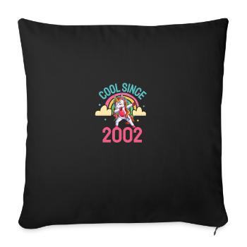 Cool depuis 2002 Dabbing Unicorn 20ème anniversaire - Housse de coussin décorative 45 x 45 cm - noir - Devant