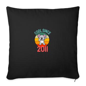 Cool depuis 2011 Retro Dabbing Koala 11ème anniversaire - Housse de coussin décorative 45 x 45 cm - noir - Devant
