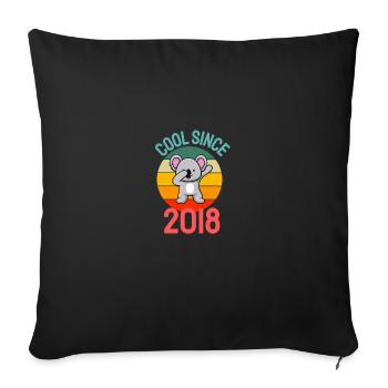 Cool depuis 2018 Retro Dabbing Koala 4ème anniversaire - Housse de coussin décorative 45 x 45 cm - noir - Devant