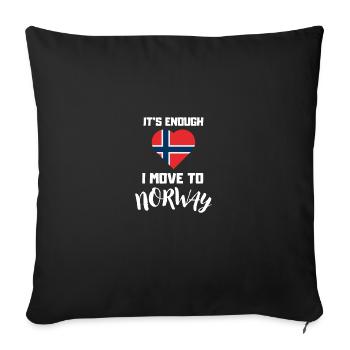 Norvégiens Assez pour moi je déménage en Norvège - Housse de coussin décorative 45 x 45 cm - noir - Devant