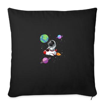 Astronaut Rocket Planet Space Astronomy - Sofa pillowcase 17,3'' x 17,3'' (45 x 45 cm) - black - Front