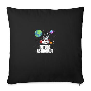 Universe Space Rocket Future Astronaut - Sofa pillowcase 17,3'' x 17,3'' (45 x 45 cm) - black - Front