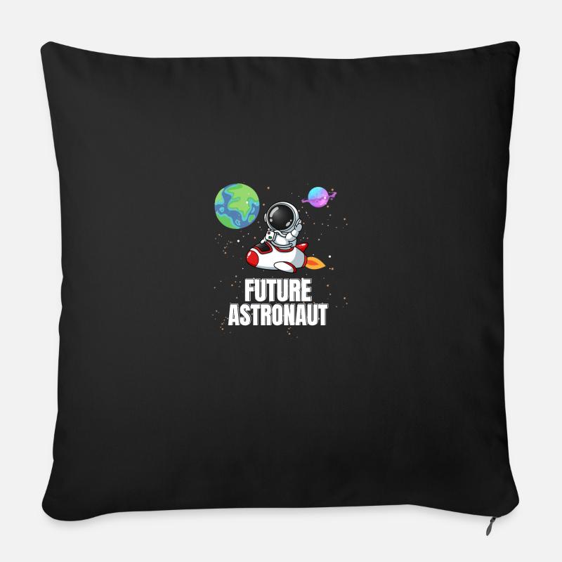 Universe Space Rocket Future Astronaut - Sofa pillowcase 17,3'' x 17,3'' (45 x 45 cm) - black