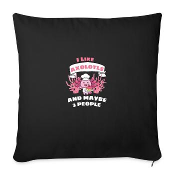 Tail Lurch Funny Gift Baker Axolotl - Sofa pillowcase 17,3'' x 17,3'' (45 x 45 cm) - black - Front