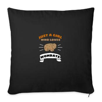 Australia Animal Girl Gift Cute Wombat - Sofa pillowcase 17,3'' x 17,3'' (45 x 45 cm) - black - Front