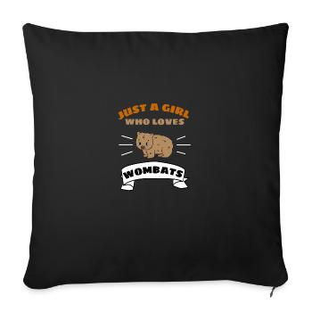 Zoo Animal Lovers Girl Gift Sweet Wombat - Sofa pillowcase 17,3'' x 17,3'' (45 x 45 cm) - black - Front