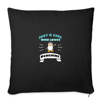 Zoo Oiseau Antarctique Animal Girl Cadeau Pingouin - Housse de coussin décorative 45 x 45 cm - noir - Devant