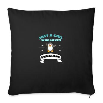 Zoo Animal Lovers Girl Gift Penguin - Sofa pillowcase 17,3'' x 17,3'' (45 x 45 cm) - black - Front