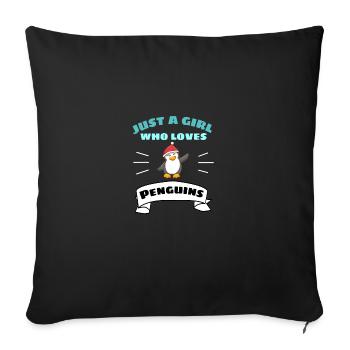 Zoo Animal Christmas Gift Girl Penguin - Sofa pillowcase 17,3'' x 17,3'' (45 x 45 cm) - black - Front