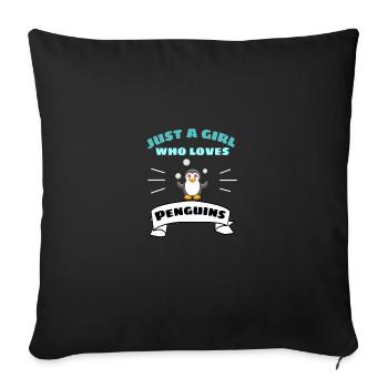 Animal Lovers Bird Animal Girl Gift Penguin - Sofa pillowcase 17,3'' x 17,3'' (45 x 45 cm) - black - Front