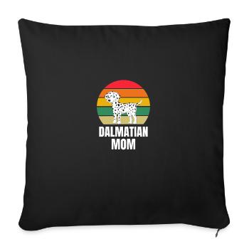 Amoureux des chiens Chiens Maman Fête des Mères Rétro Dalmatien - Housse de coussin décorative 45 x 45 cm - noir - Devant