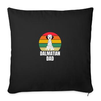 Amoureux des animaux Chiens Papa Fête des Pères Rétro Dalmatien - Housse de coussin décorative 45 x 45 cm - noir - Devant