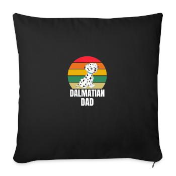 Hunde Papa Vatertag Geschenk Retro Dalmatiner - Sofakissenbezug 45 x 45 cm - Schwarz - Vorne