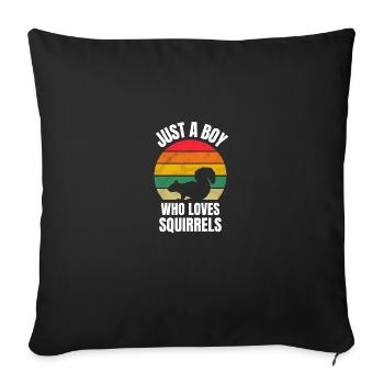 Forest Animal Lovers Young Retro Squirrel - Sofa pillowcase 17,3'' x 17,3'' (45 x 45 cm) - black - Front