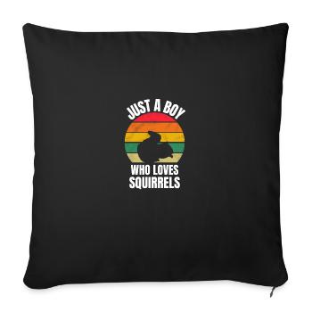 Retro Forest Animal Young Grunge Squirrel - Sofa pillowcase 17,3'' x 17,3'' (45 x 45 cm) - black - Front