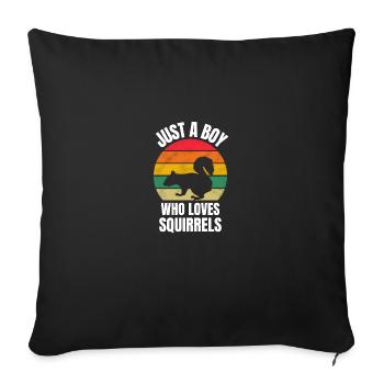 Forest Animal Retro Gift Boy Squirrel - Sofa pillowcase 17,3'' x 17,3'' (45 x 45 cm) - black - Front
