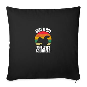 Young Forest Animal Retro Squirrel - Sofa pillowcase 17,3'' x 17,3'' (45 x 45 cm) - black - Front
