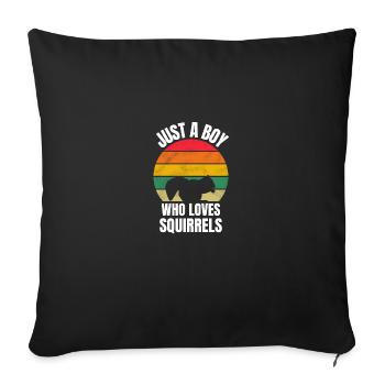 Rodent Boy Gift Retro Squirrel - Sofa pillowcase 17,3'' x 17,3'' (45 x 45 cm) - black - Front