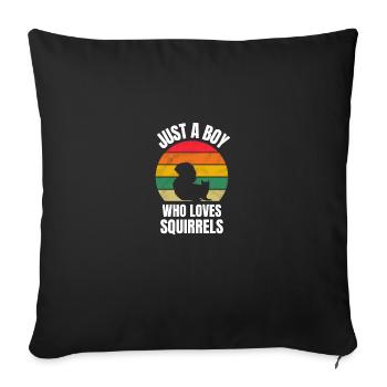 Forest Animal Young Gift Retro Squirrel - Sofa pillowcase 17,3'' x 17,3'' (45 x 45 cm) - black - Front