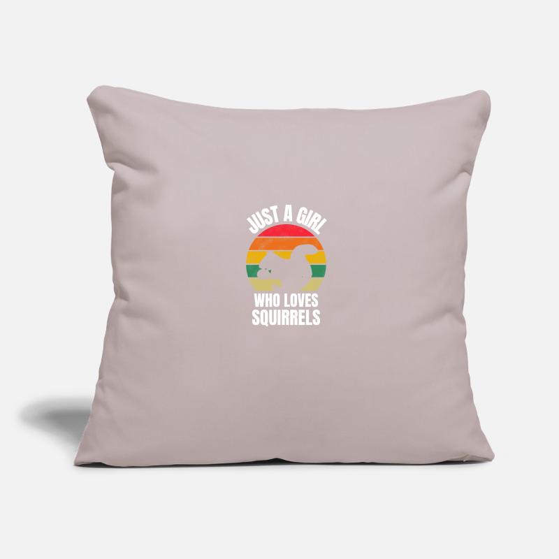 Waldbewohner Mädchen Wald Tier Retro Eichhörnchen Sofakissenbezug 45 x 45 cm