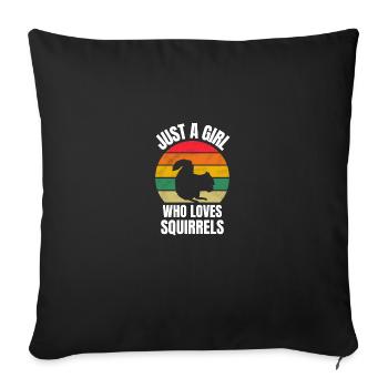 Forest Animal Lovers Girls Retro Squirrel - Sofa pillowcase 17,3'' x 17,3'' (45 x 45 cm) - black - Front