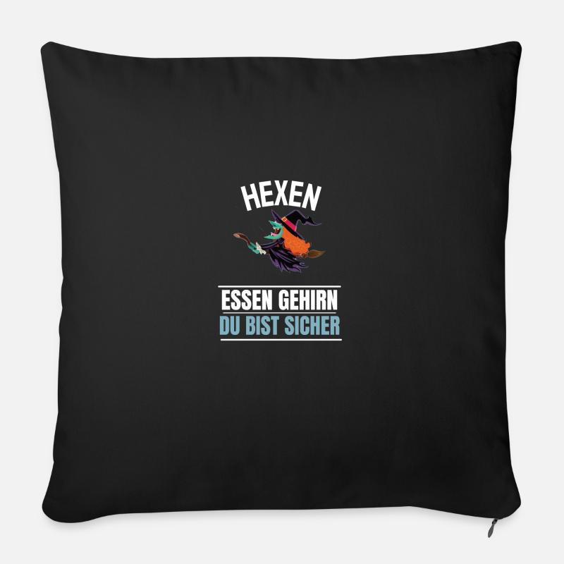 Hexenbesen Hexerei Hexen Kostüm Geschenk Halloween - Sofakissenbezug 45 x 45 cm - Schwarz