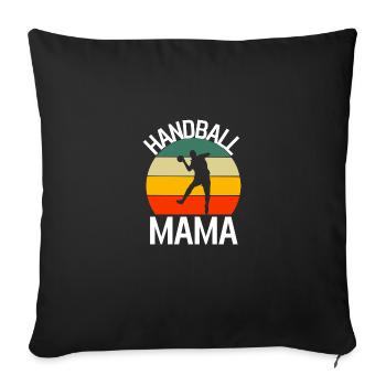 Handball Mama Muttertag Geschenk Retro Handballer - Sofakissenbezug 45 x 45 cm - Schwarz - Vorne