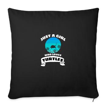 Cadeau fille Rétro Ocean Animal Turtle - Housse de coussin décorative 45 x 45 cm - noir - Devant