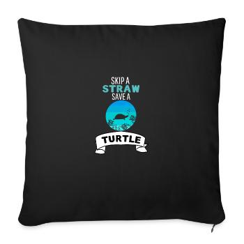 Animal Lovers Ocean Animal Retro Turtle - Sofa pillowcase 17,3'' x 17,3'' (45 x 45 cm) - black - Front