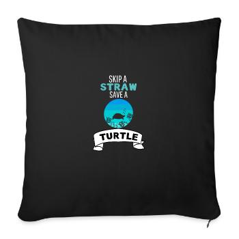Retro Ocean Animal Lover Cadeau Tortue - Housse de coussin décorative 45 x 45 cm - noir - Devant