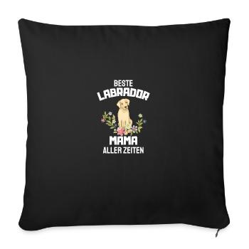 Cadeau de fête des mères pour les amoureux des chiens Labrador - Housse de coussin décorative 45 x 45 cm - noir - Devant