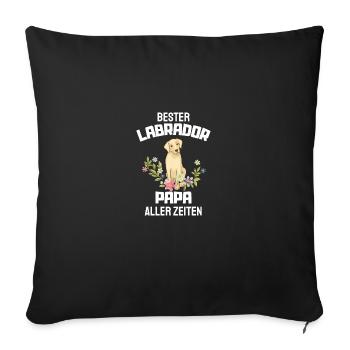Labrador Papa Dog Lovers Fête des pères Labrador - Housse de coussin décorative 45 x 45 cm - noir - Devant