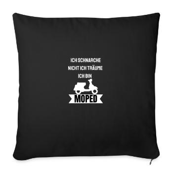 Moped Mofafahrer Mofa Mokick Geschenk - Sofakissenbezug 45 x 45 cm - Schwarz - Vorne