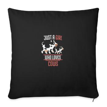 Farmer Farmer Farm Animal Girl Gift Cow - Sofa pillowcase 17,3'' x 17,3'' (45 x 45 cm) - black - Front