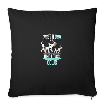 Farmer Farmer Farm Animal Boy Gift Cow - Sofa pillowcase 17,3'' x 17,3'' (45 x 45 cm) - black - Front