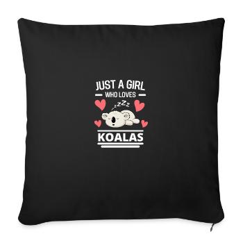 Amoureux des animaux Zoo Animal Girl Cadeau Koala - Housse de coussin décorative 45 x 45 cm - noir - Devant