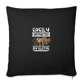 Tropical Zoo Animal Funny Gift Sloth - Sofa pillowcase 17,3'' x 17,3'' (45 x 45 cm) - black - Front