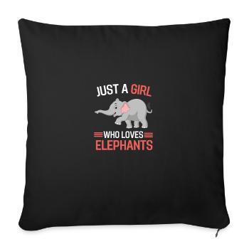 Africa animal lover girl gift elephant - Sofa pillowcase 17,3'' x 17,3'' (45 x 45 cm) - black - Front