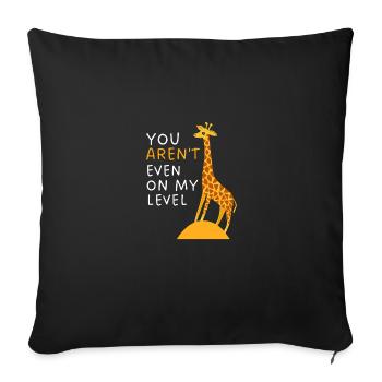 Zoo Animal Lovers Cadeau Drôle Afrique Girafe - Housse de coussin décorative 45 x 45 cm - noir - Devant