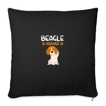 Beagle maman cadeau fête des mères animal de compagnie Beagle - Housse de coussin décorative 45 x 45 cm - noir - Devant