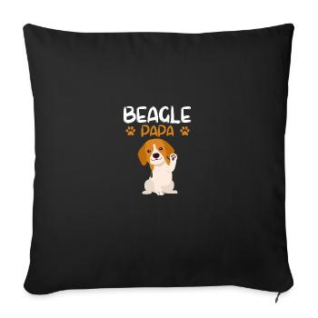 Beagle Papa Vatertag Geschenk Hund Haustier Beagle - Sofakissenbezug 45 x 45 cm - Schwarz - Vorne