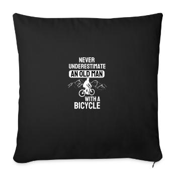 cyclist pensioner cyclist gift bike - Sofa pillowcase 17,3'' x 17,3'' (45 x 45 cm) - black - Front