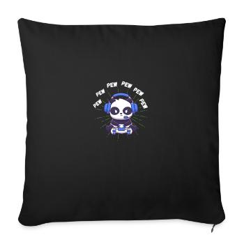 Gamer Panda Bear Funny Gift Gaming Panda - Sofa pillowcase 17,3'' x 17,3'' (45 x 45 cm) - black - Front