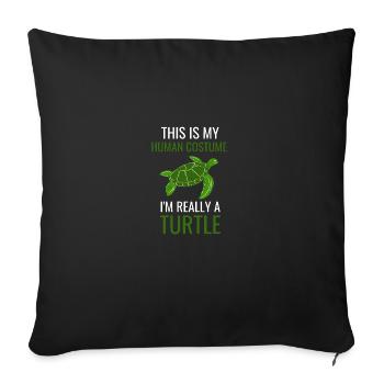 Animal Tortues de Mer Costume Tortue Cadeau Tortue - Housse de coussin décorative 45 x 45 cm - noir - Devant