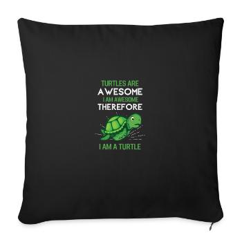 Tortue de mer drôle de cadeau de créature marine - Housse de coussin décorative 45 x 45 cm - noir - Devant