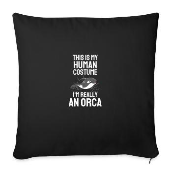 Épaulard Océan Orque Costume Cadeau Épaulard - Housse de coussin décorative 45 x 45 cm - noir - Devant